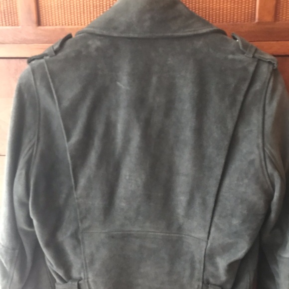 Acne Grey Suede Mape Motorcycle Jacket 36 - Picture 4 of 6